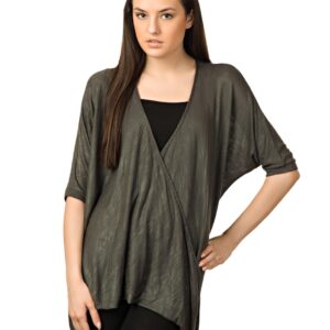 ONLY Women Grey Solid Wrap Top