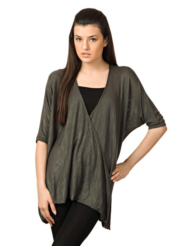 ONLY Women Grey Solid Wrap Top