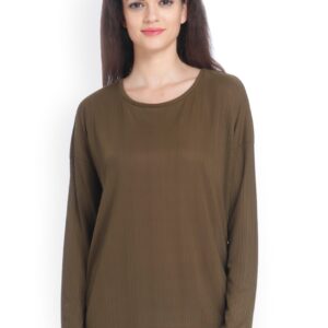 ONLY Women Olive Green Solid Styled Back Top