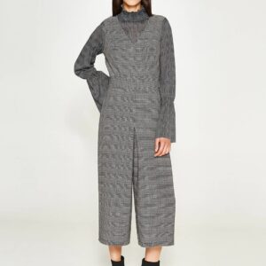 OVS Black  Off-White Checked Culotte Jumpsuit