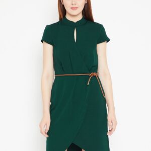 OVS Women Green Solid A-Line Dress