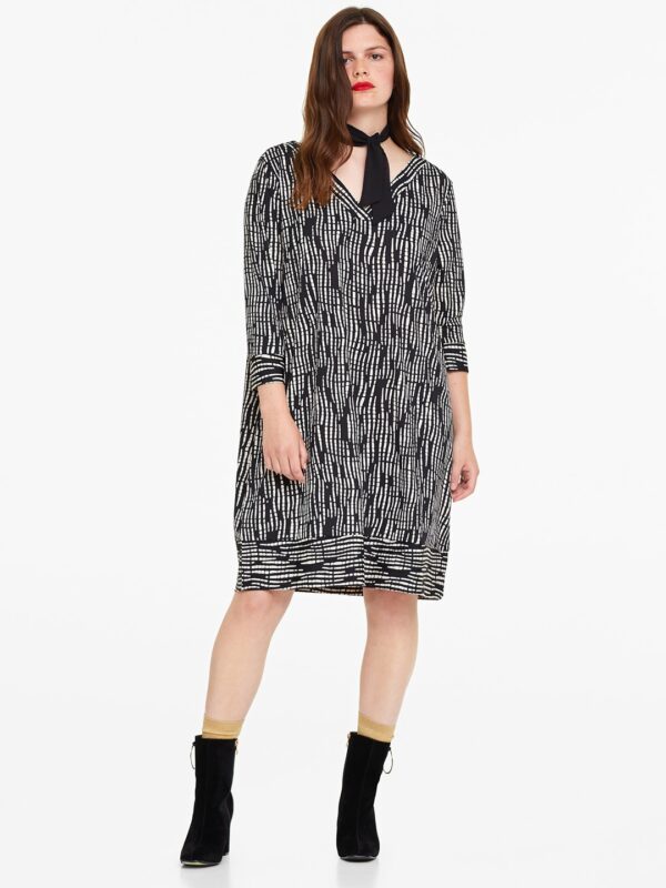 OVS Women Black  Off-White Printed A-Line Dress