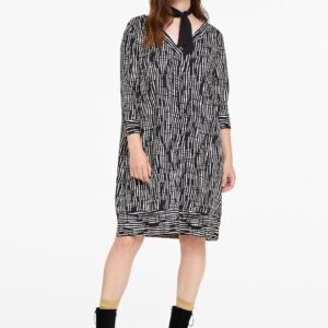 OVS Women Black  Off-White Printed A-Line Dress