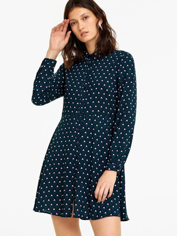 OVS Women Green  Navy Printed Shirt Dress