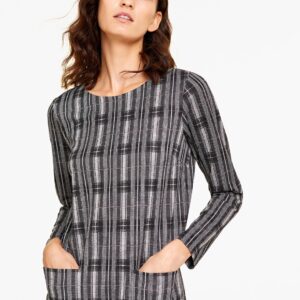 OVS Women Black  Grey Checked Shift Dress