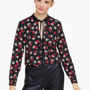 OVS Women Black  Red Printed Top