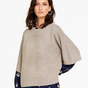 OVS Women Taupe Ribbed Pullover