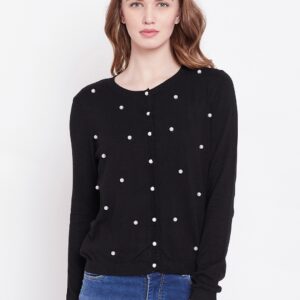 OVS Women Black Embellished Cardigan