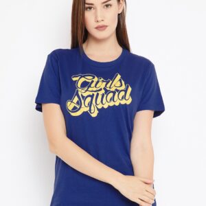 OVS Women Blue Printed Round Neck T-shirt