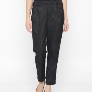 OVS Women Black Regular Fit Striped Trousers