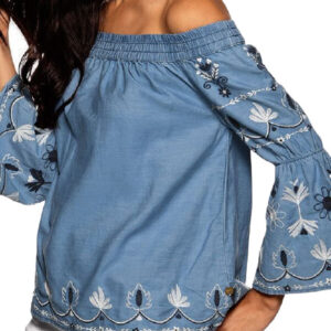 Blue Self Design Regular Top