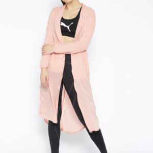 Puma Women Peach-Coloured Solid Sporty Jacket