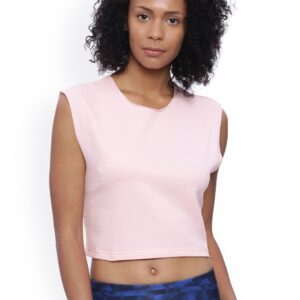 Puma Women Pink Solid Crop Top