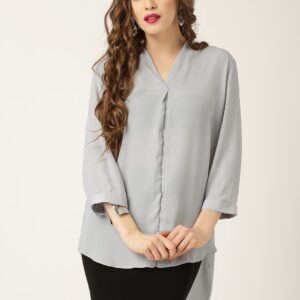 QUIZ Grey Polyester Top