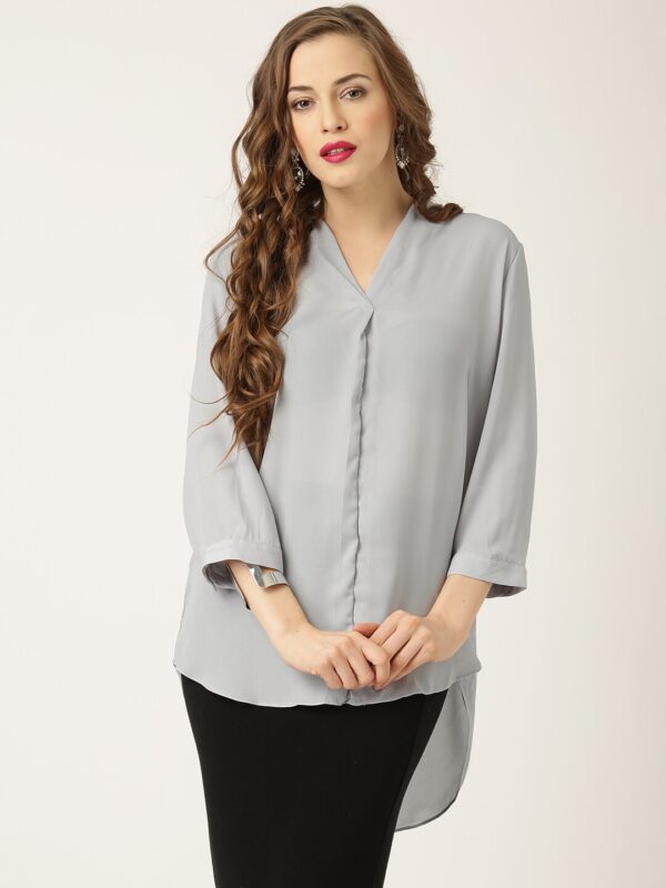 QUIZ Grey Polyester Top