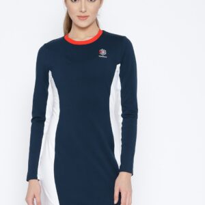 Reebok Classic Women Navy Blue  White AC T-shirt Dress