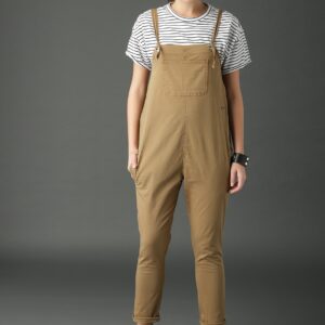 Roadster Women Khaki Solid Dungaree