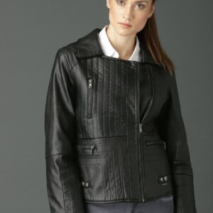 Roadster Women Black Solid Biker Jacket