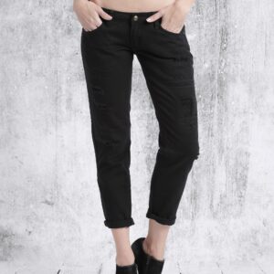 Roadster Women Black Slim Fit Mid Rise Mildly Distressed Jeans