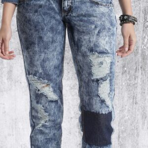 Roadster  Women Blue Slim Fit Highly Distressed Acid-Washed Jeans