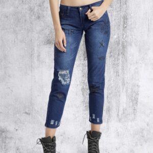 Roadster Women Blue Slim Fit Mid Rise Mildly Distressed Jeans