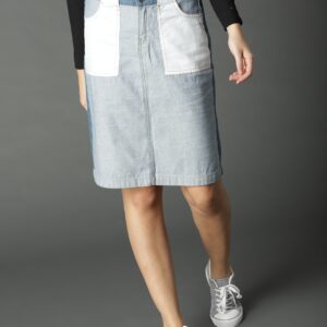 Roadster Women Blue Solid Denim Skirt