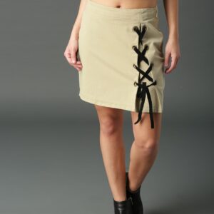 Roadster Women Khaki Lace-Up Mini Skirt