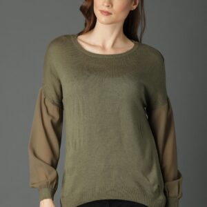 Roadster Women Olive  Solid Pullover