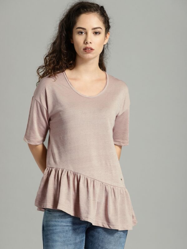 Roadster Women Pink Solid Top