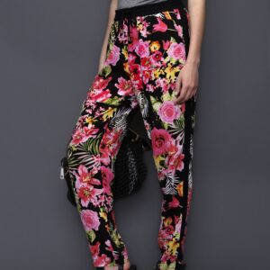 SELA Women Multicolored Floral Printed Trousers