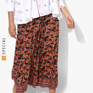 Sangria Multicoloured Printed Flared Skirt