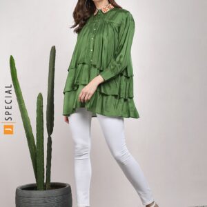 Embroidered Collar Frill Top