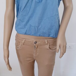 Blue Self Design Blouson Top