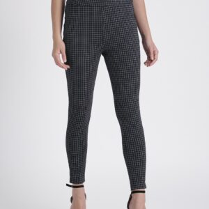 Splash Women Black  White Regular Fit Checked Regular Trousers