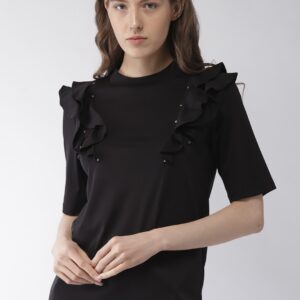 Scotch  Soda Women Black Solid Top