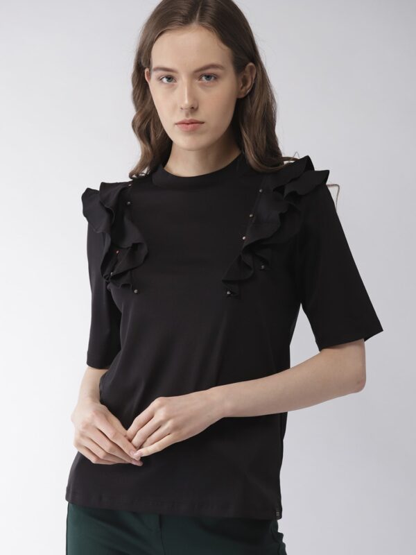 Scotch  Soda Women Black Solid Top