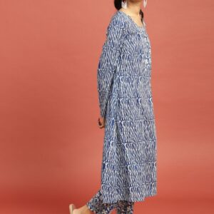 Taavi Women Blue Printed Indigo Hand Block Print Sustainable Kurta Set