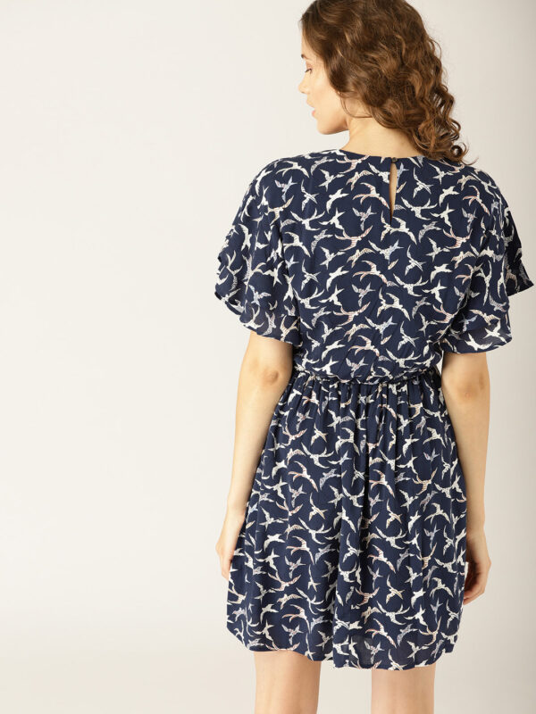 ESPRIT Women Navy Blue Printed A-Line Dress