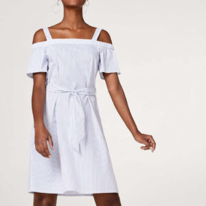 ESPRIT Striped off-the-shoulder dress