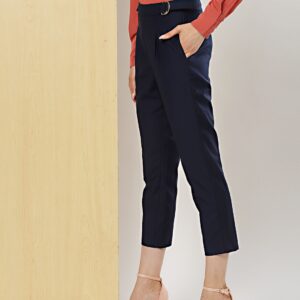 Her by invictus Women Navy Blue Regular Fit Solid Regular Trousers