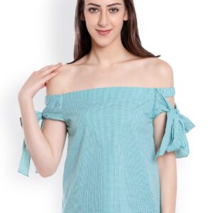 20Dresses Women Checked Bardot Top