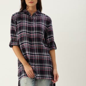 United Colors of Benetton Women  Regular Fit Checked Casual Shirt