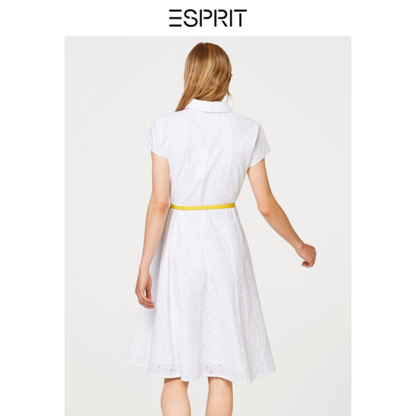 ESPRIT shirt skirt fashion cotton hollow belted dress