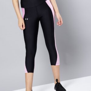 UNDER ARMOUR Women Black Solid Fly By Capri Tights