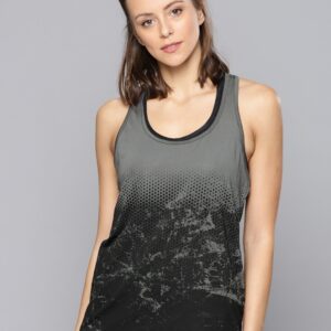 UNDER ARMOUR Women Black  Grey Hex Delta Racer Tank-RHG Grey Top 1298152