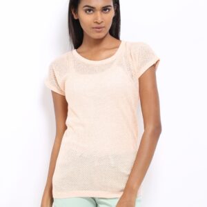 U.S. Polo Assn. Women Peach Coloured Top