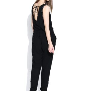 Wills Lifestyle Black Embellished Jumpsuit