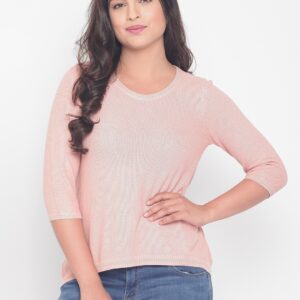 Wills Lifestyle Women Pink Solid Pullover