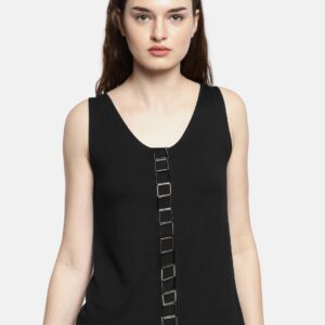 Wills Lifestyle Women Black Solid Top