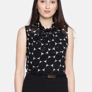 Wills Lifestyle Women Black Printed Top